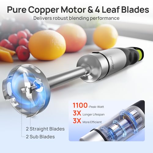 10-in-1 Immersion Hand Blender Max 1100W, Trigger Speed Control (10 IN 1)