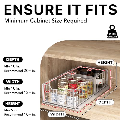 Pull Out Cabinet Sliding Basket (White)