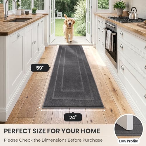 Hallway Runner Rug (Grey / 24" X 59" (Runner))