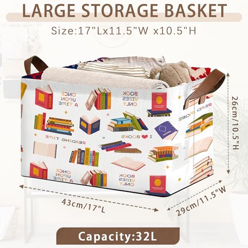 Book Lover Storage Basket Large 17x11.5x10.5 Inche (Book)