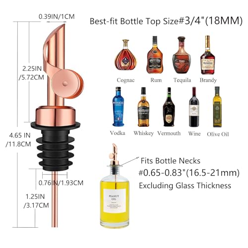 Pafuen 4 Pack Liquor Pour Spout (Rose Gold)