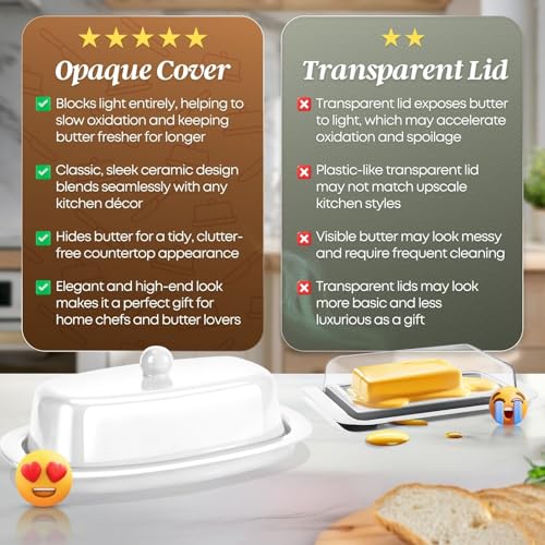Standard Ceramic Butter Dish with Lid (White / Standard)
