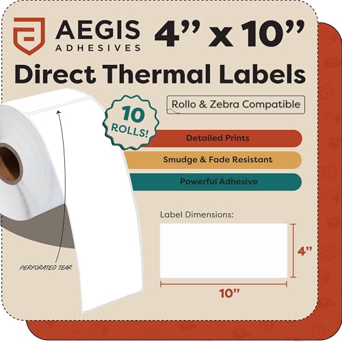 4" X 10" Direct Thermal Labels (4" X 10")