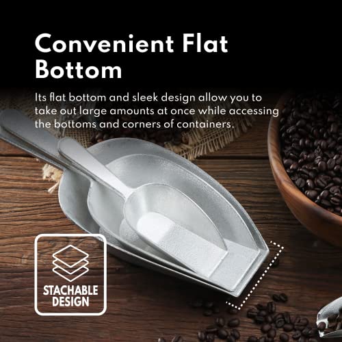 Cast Aluminum Flat Bottom Utility Scoop