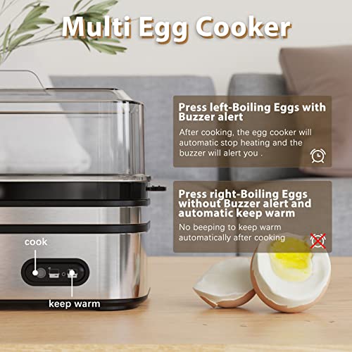 Rapid Egg Cooker Electric 6 Eggs Capacity (Silver)