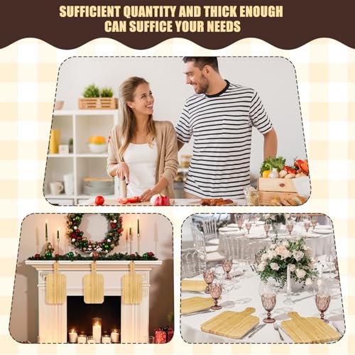 6 Pcs Bamboo Cutting Boards Bulk Thicken for Chopping Serving (15 x 7 inches)