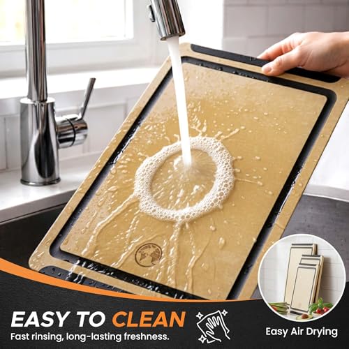 Earth’s Dreams Composite Wood Cutting Board 17” x 12” (Tan/Black-Single)