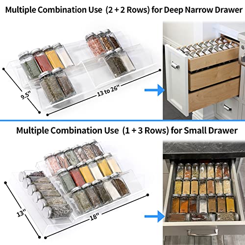 Clear Acrylic Spice Drawer Organizer (Transparent / 8 Pack)