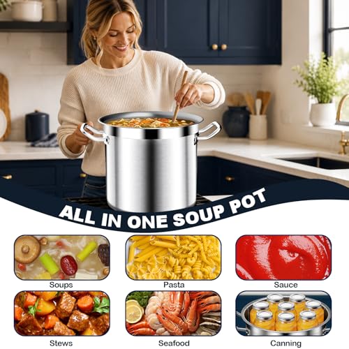 Stainless Steel Stock Pot with Lid (20 Quarts)