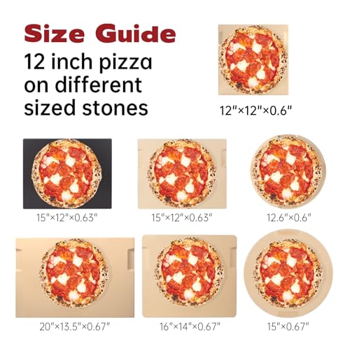 Pizza Stone 12"x12" Square Pizza Stone for Oven Grill BBQ