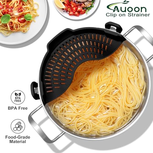 Pot Strainer Clip on Silicone (Black / Large 10.45 x 4.33 in)