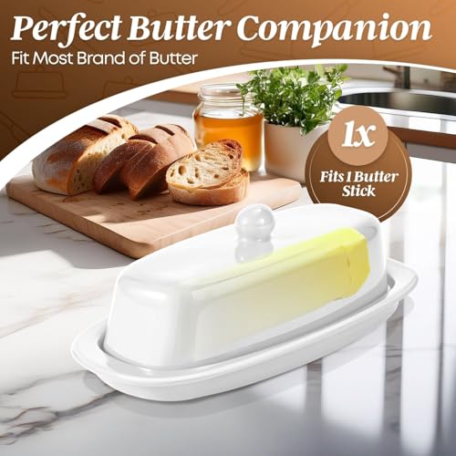 Standard Ceramic Butter Dish with Lid (White / Standard)