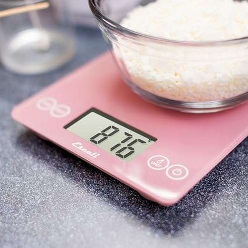 Arti Glass Food Scale Digital Countertop Kitchen (Pink / 9" x 6.5" x .75")