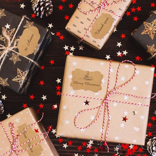 Dark Kraft 350 PCS Gift Tags Stickers