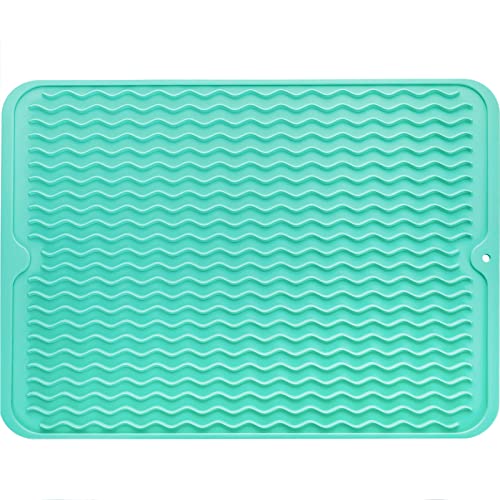 Silicone Dish Drying Mat (Mint / 16"L x 12"W)