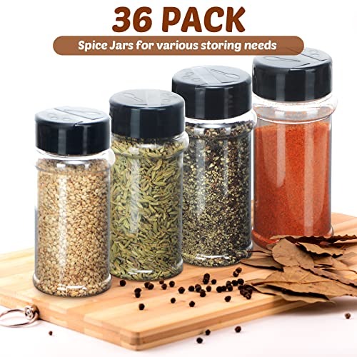 36 Pcs Plastic Spice Jars with Shaker Lids (36 Count)