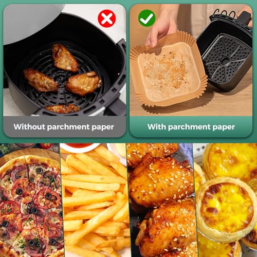 100Pcs Small 4.7 Inch Square Air Fryer Liners Disposable for 1
