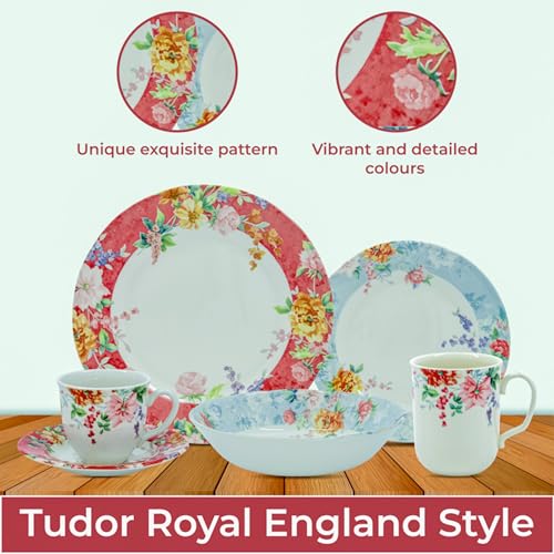 30 Piece Porcelain Dinnerware Set for 6 (30 / Crimson)