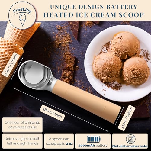 Heated Ice Cream Scoop Rechargeable (Butter Yellow / 2 oz)