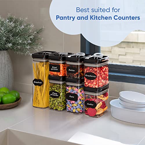 Airtight Food Storage Containers Set for Home Organization (Jet Black - Extra Volume)
