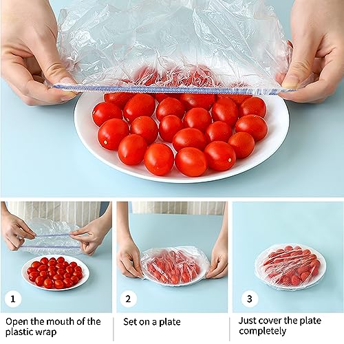200pcs Colorful Plastic Bowl Covers Dish Cover Food Cover (200 Count)