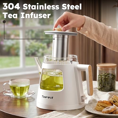 1L Gooseneck Electric Tea Kettle (1.1 Quarts / D(White))