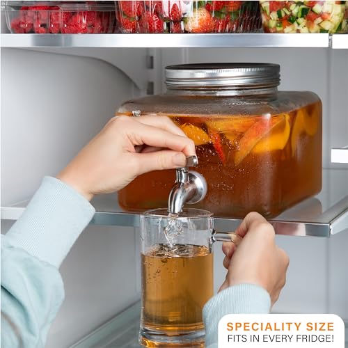 Glass Drink Dispenser for Fridge