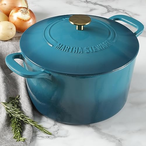 Gatwick 7 Quart Enamel Cast Iron Dutch Oven (Emerald Ombre / 7-Quart)
