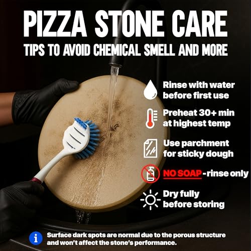 12 inch Pizza Stone for Oven and BBQ Grill with Handles