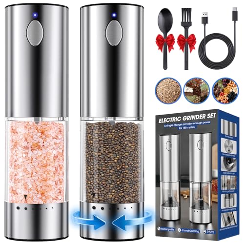 Rechargeable Electric Salt and Pepper Grinder Set