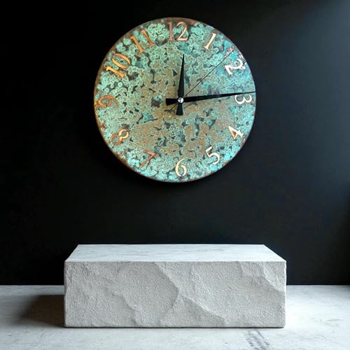 Handmade Pure Copper Wall Clock for Home Decoration (Numbers of Patina / 17.7)