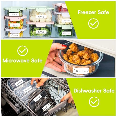 600 Blank Removable Freezer Labels with Perforation Line for Easy Distribution and Use. Waterproof and Oil (600 Pcs - 1 "x 3")