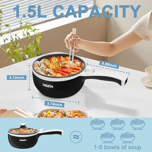 Hot Pot Electric with Steamer (1.5 L (With Steamer) / Black 2)