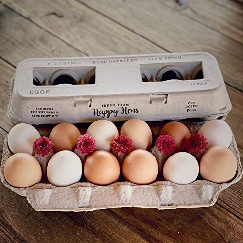 Egg Cartons Adorable Printed Design for Farm Fresh Eggs (Blank Stamping / 250)