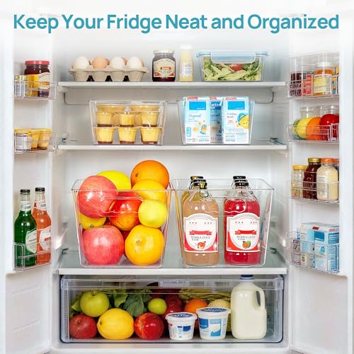 8 Pack Clear Storage Bins Set for Pantry Organizer (Set C)