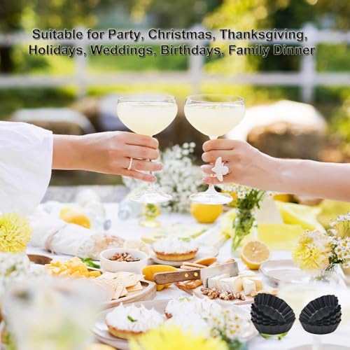 4 Inch Mini Quiche Pans Black 6 Pack. Egg Tart Molds w (4*0.79IN)