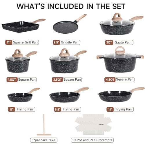 24Pcs Ceramic Cookware Set (24 pcs Grey Ceramic)