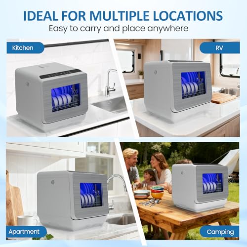 18" Compact Countertop Dishwasher with 6 Modes
