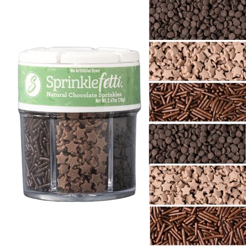 Dye Free Chocolate Sprinkles 6 Cell Variety (Chocolate)