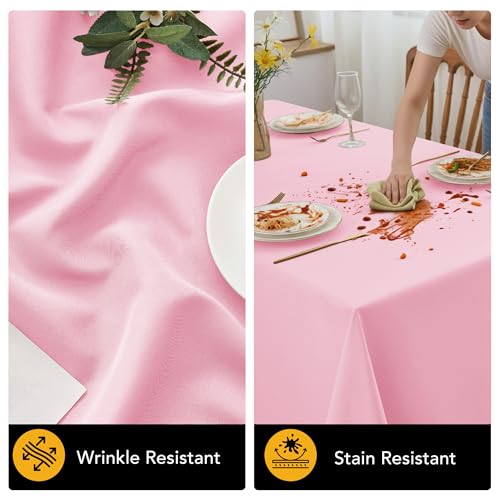 10 Pack Pink Tablecloths for Rectangle Tables (Pink / 70x120 In, 10 Pack)