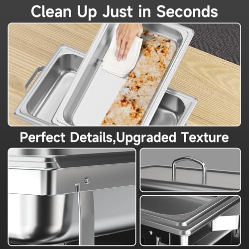 Chafing Dishes for Buffet 4 Pack (4 / Silver)