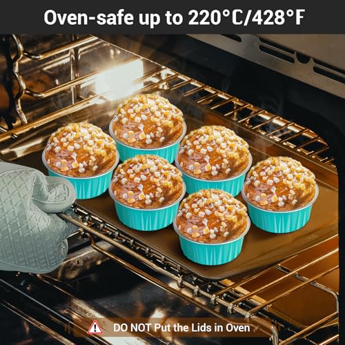 Aluminum Baking Cups with Lids (Blue / 30pcs)