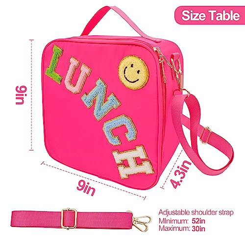 Insulated Lunch Bag With Adjustable Shoulder Strap (Rosy Red)