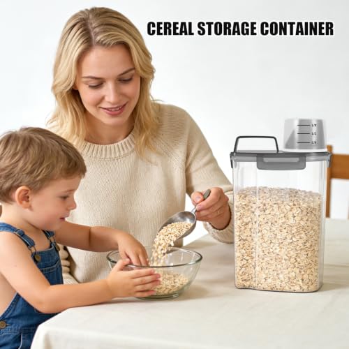 2 Pack 3 Lbs Pet Dog Cat Food Bird Seed Storage Containers for Travel (Grey-3L 2Pack)