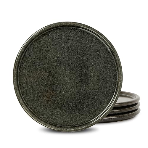 Eden 4 Piece Dinner Plate Set Stoneware (Charcoal Grey / 4-Piece - Dinner Plate)