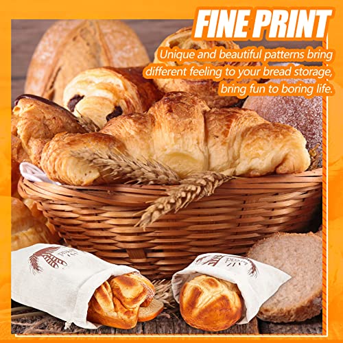 20 Pcs Linen Bread Bag for Homemade Bread Reusable 2 Sizes 10" x 12" and 11" x 17" Unbleached Container Drawstring Natural Bags Storage for Food Baking Kitchen Sandwich Bakery Picnic Wedding