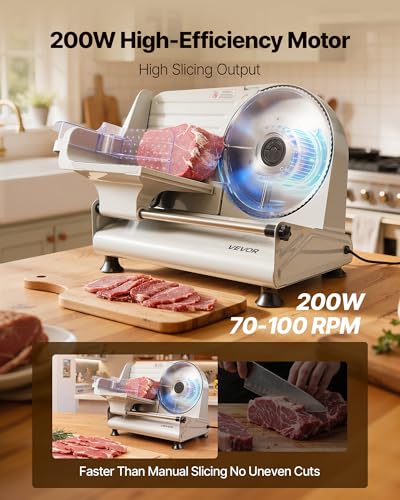 Meat Slicer 8.6" Electric Deli Slicer with 2 SUS420 Blades (8.6 inch / Silver)