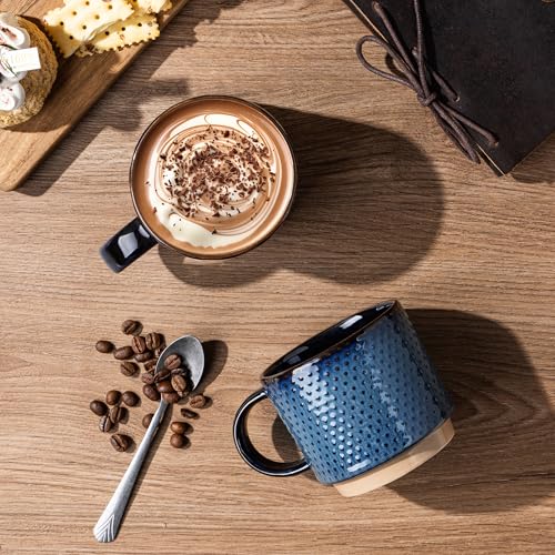 12 OZ Stackable Coffee Mugs Set of 6 (Deep Sea / 12 Ounce(6PCS))