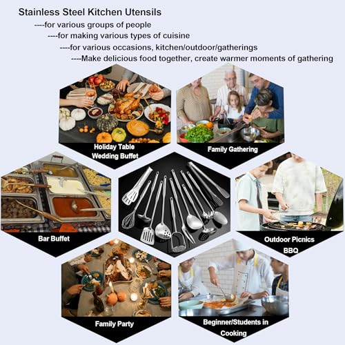 Stainless Steel Kitchen Utensils 12 Pcs (Small-12)