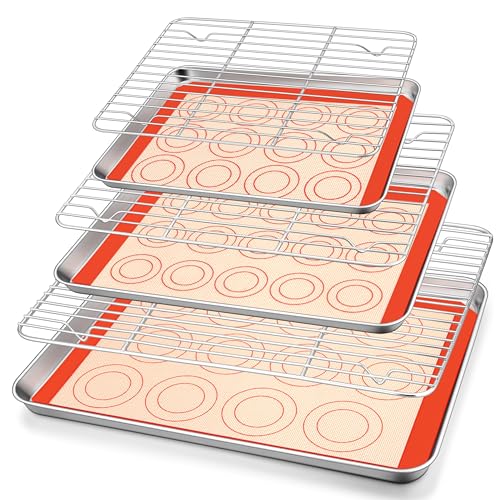 Stainless Steel Baking Sheet Pan with Rack & Mat